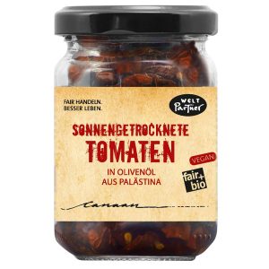 Ein Glas Getrocknete Tomaten in Olivenöl aus Palästina, 180g