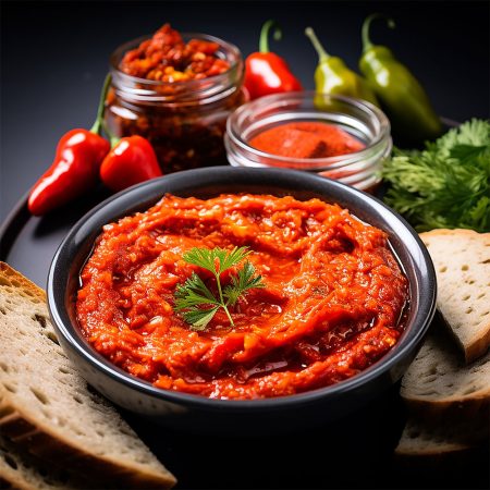 Entdecken Sie die vielseitige, scharfe Harissa aus Tunesien! Diese hochwertige Gewürzpaste verleiht Eintöpfen, Dips, Saucen und Marinaden eine authentische, feurige Note. Probieren Sie unser köstliches Rezept für würzige Harissa-Hähnchenschenkel und erleben Sie den intensiven Geschmack der nordafrikanischen Küche!